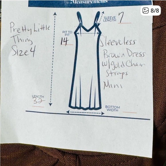 NWT Pretty Little Thing Chocolate Corset Chain Strap Bodycon Dress Size 4 - Picture 9 of 11